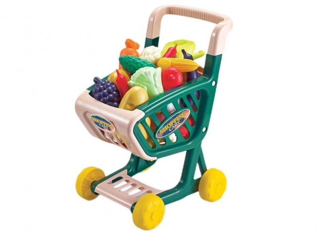 Coș de cumpărături pentru copii Set de legume și fructe verde