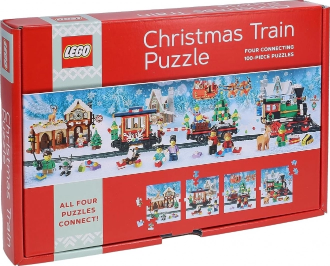 Puzzle LEGO Crăciun Tren 4x100 Piese