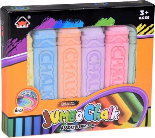 Creion colorat mare pentru desenat - 6 bucăți