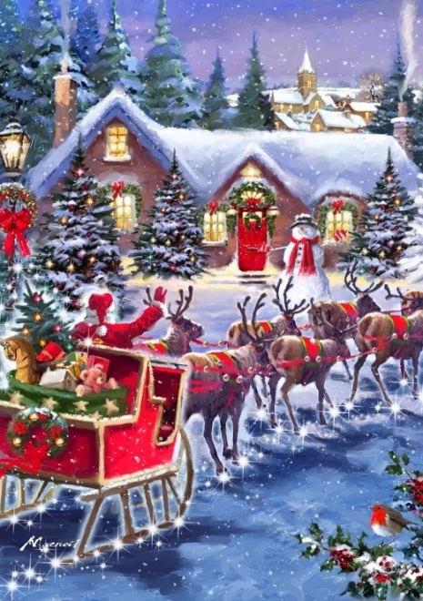 Puzzle Santa și sanie 1000 piese