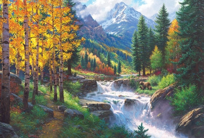 Puzzle Muntele Măreț Rocky Mountain 2000 de piese Cobble Hill