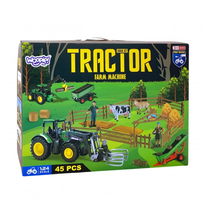 Set de utilaje agricole cu tractor Woopie