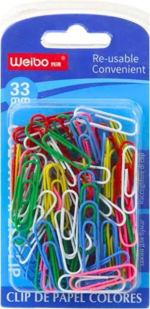 Set de agrafe colorate pentru birou, 33 mm, 90 bucăți