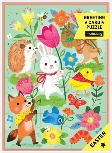 Puzzle Mudpuppy cu felicitare de Paște