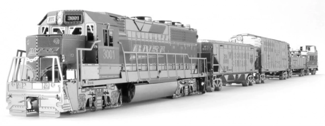 Puzzle 3D locomotivă de marfă cu 4 vagoane deluxe set
