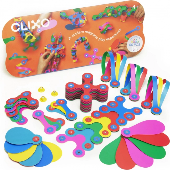 Clixo Super Rainbow - set de construcție magnetică 60 de piese