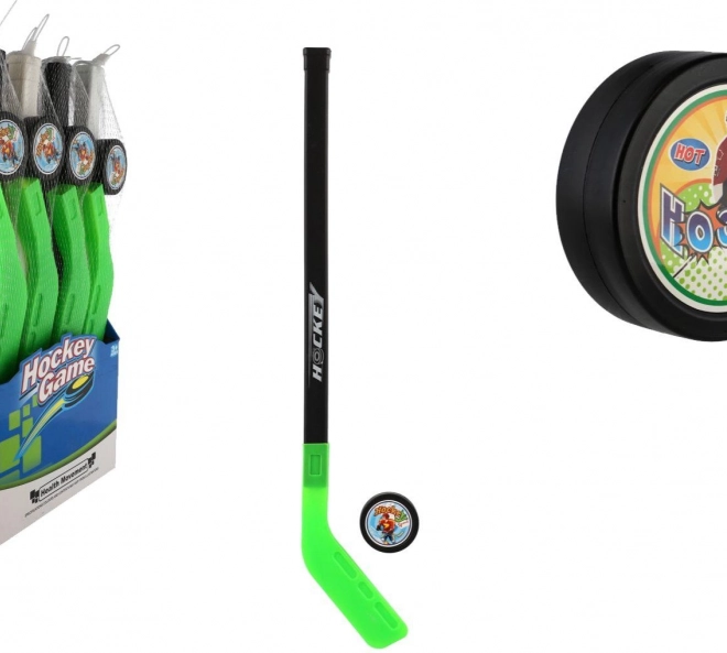 Crosetă de hochei pentru copii cu puc din plastic 74 cm