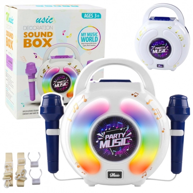 Set karaoke cu două microfoane și difuzor bluetooth
