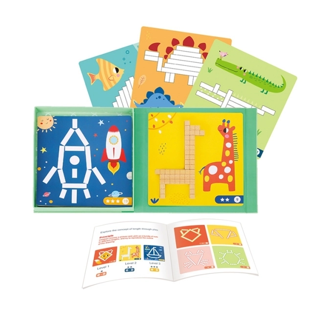 Joc de puzzle logic cu blocuri magnetice Tooky Toy