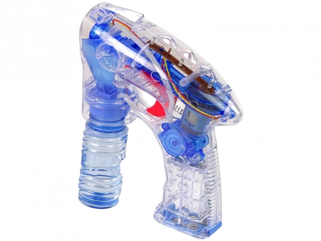 Pistol de făcut baloane din săpun cu lumini LED transparent