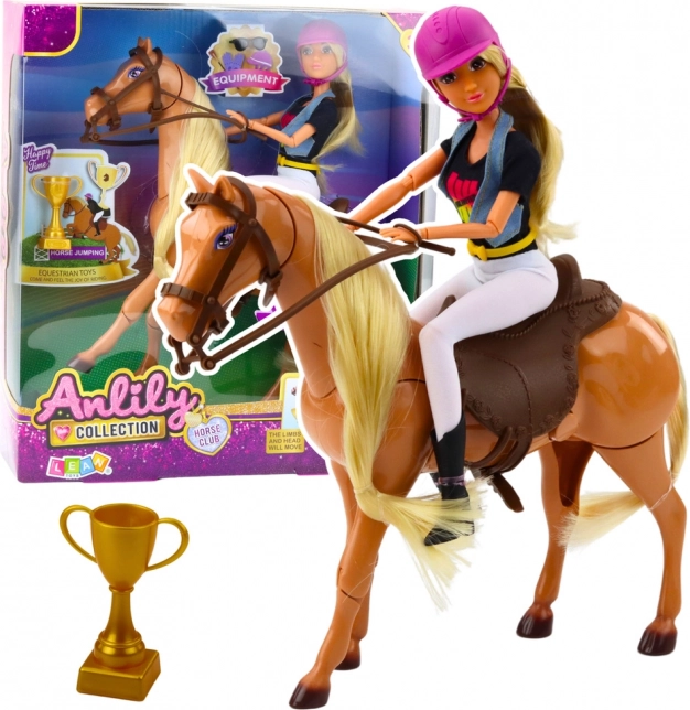 Set păpușă Anlily cu cal și accesorii