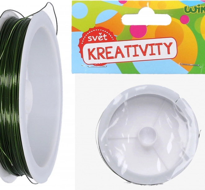 Sârmă de legat decorativă verde 0,4 mm, 30 m
