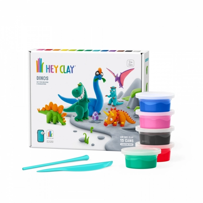 Masa plastycză Hey Clay set dinozauri