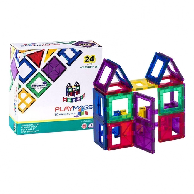 Set cuburi magnetice 3D de construcție Playmags 24 piese