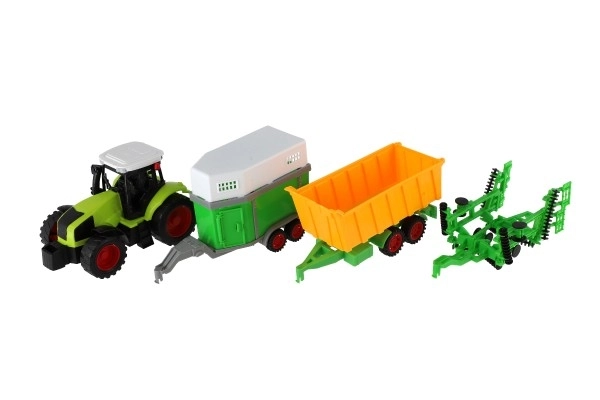 Tractor cu remorcă din plastic 19cm