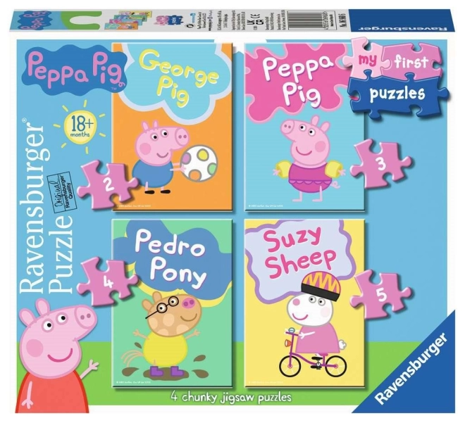 Puzzle pentru copii Peppa Pig 4 în 1