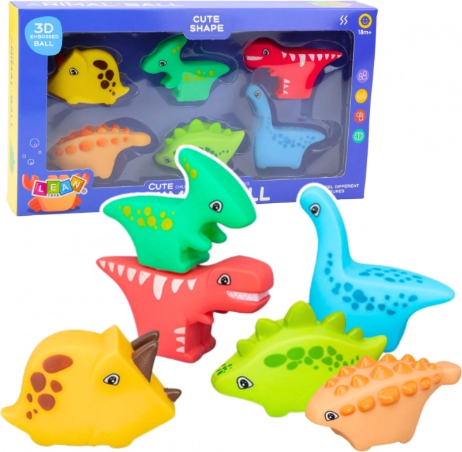 Set de jucării din cauciuc pentru baie Dino World 6 bucăți