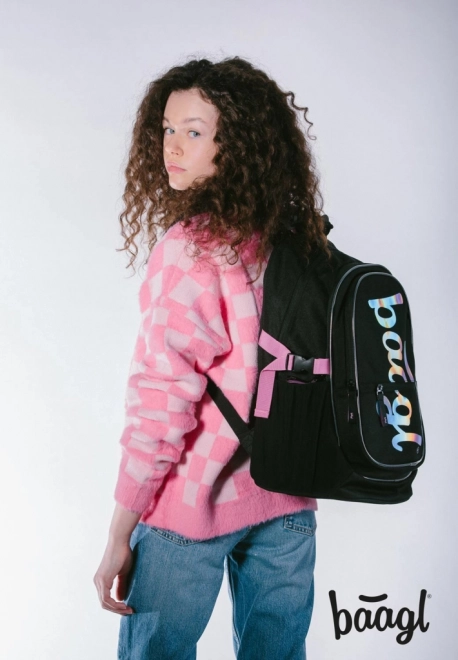 BAAGL SET 3 Core Metallic Holo: rucsac, penar, săculeț