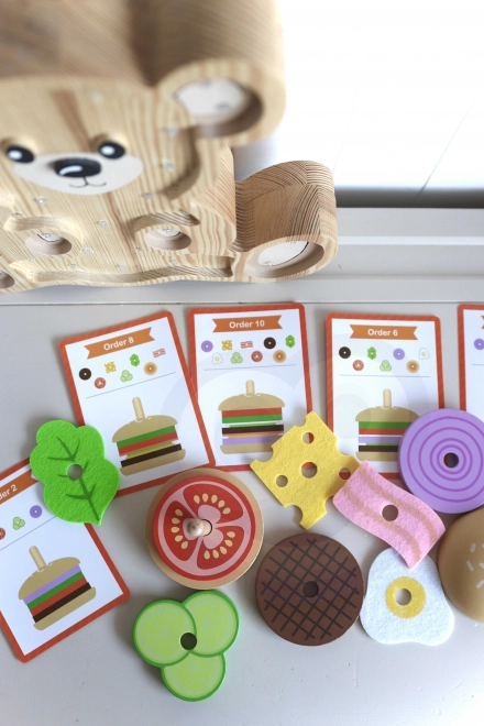 Burger din lemn pentru copii 15 piese WOOPIE GREEN