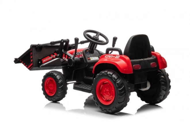 Tractor roșu pentru copii cu acumulator reîncărcabil și cupă