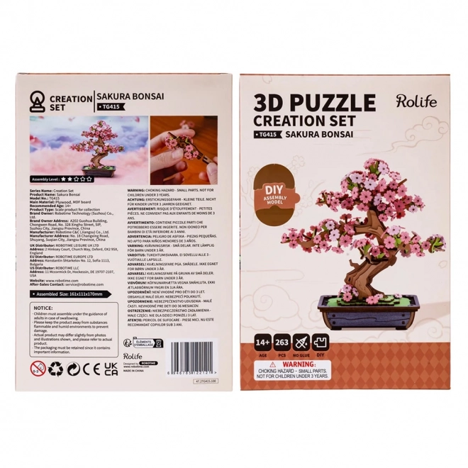 Robotime puzzle 3D din lemn bonsai sakura