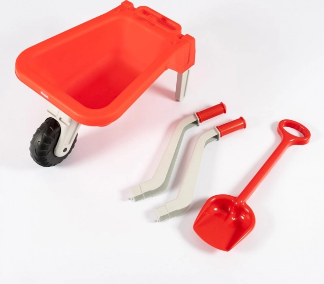 DOLONI Roabă de plastic cu lopăţică - roşu