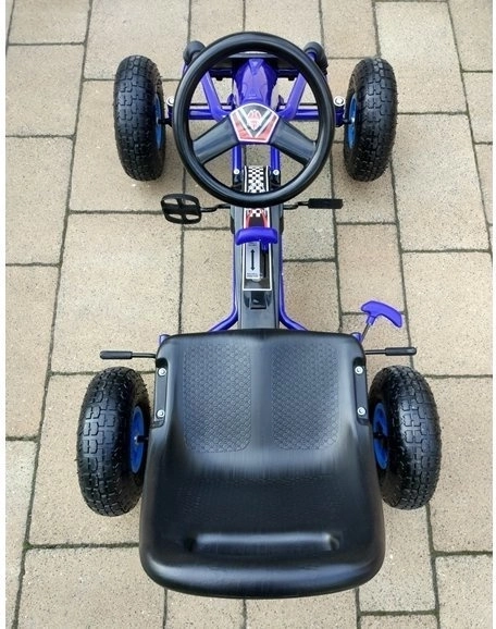 Kart cu pedale + Anvelope gonflabile + Scaun reglabil – Albastru