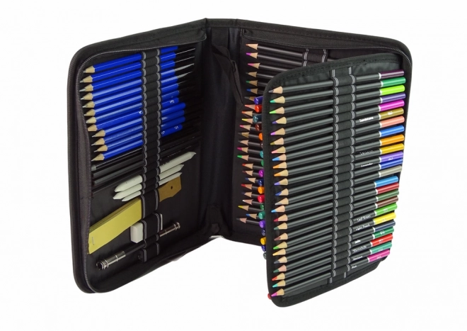 Set creativ mic artist cu creioane în penar 95 piese