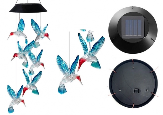 lampă solară cu păsări colibri LED colorată