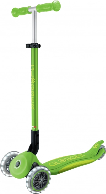 Globber trotineta copii cu trei roți Primo Foldable Plus Lights V2 Verde Apple cu roți iluminate