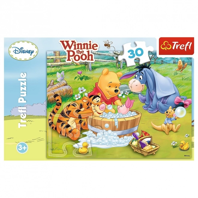 Puzzle 30 piese Winnie de Pluș baia lui Pișpirel