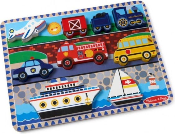 Melissa & Doug puzzle din lemn cu sunete
