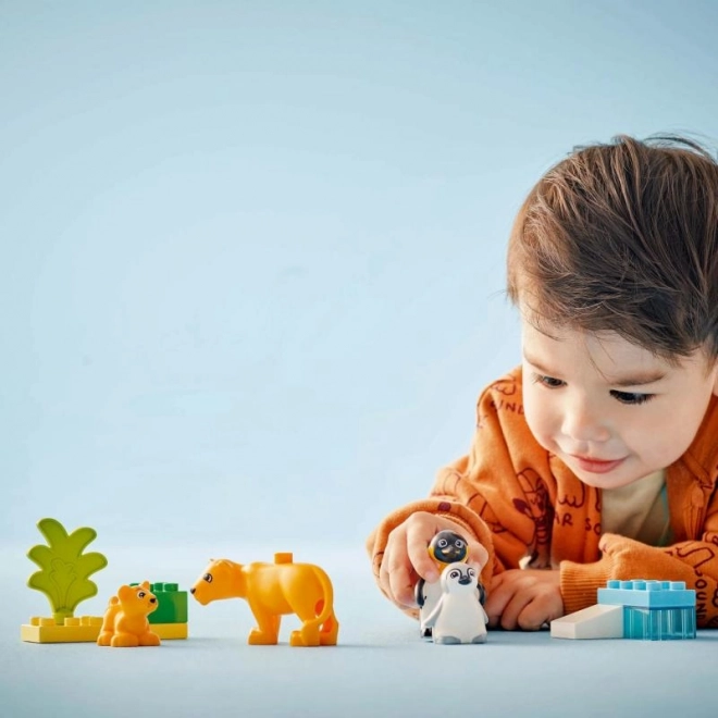 Lego Duplo Rodinke animale sălbatice: Pinguini și lei