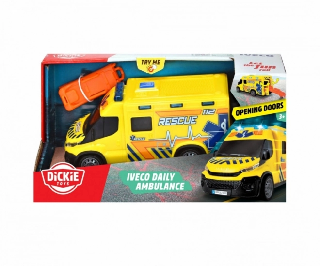 Ambulanță de jucărie Iveco cu lumini și sunete de la Dickie Toys