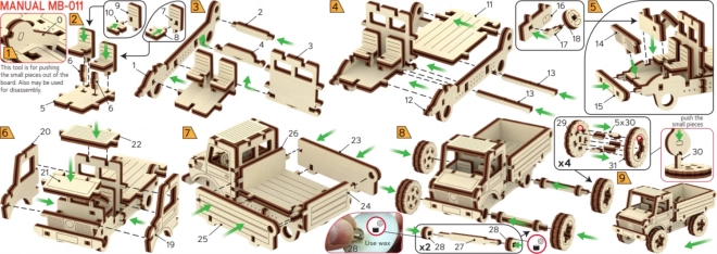 Puzzle 3D din lemn - Camion Superfast