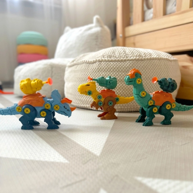 Set Construcție Dinozauri WOOPIE cu Șurubelniță și Mașină de Găurit
