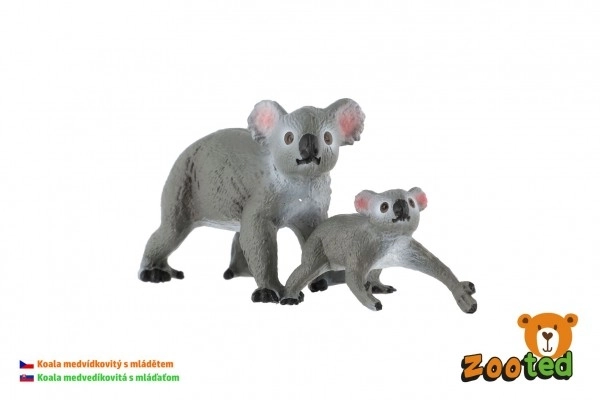 Set figurine koala cu pui din plastic