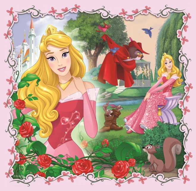 Puzzle Disney Prințese cu Prieteni 3 în 1