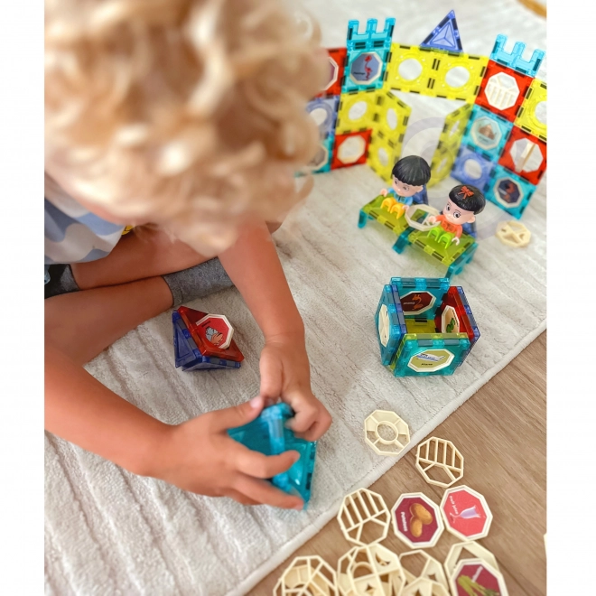 Set de construcții magnetice Woopie castel 98 piese
