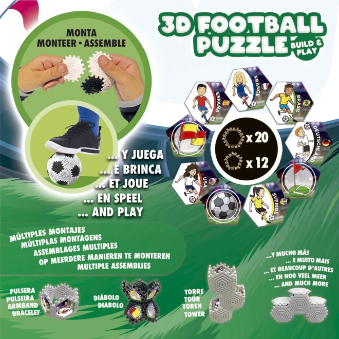 Puzzle 3D Educa Build&Play minge de fotbal 32 piese