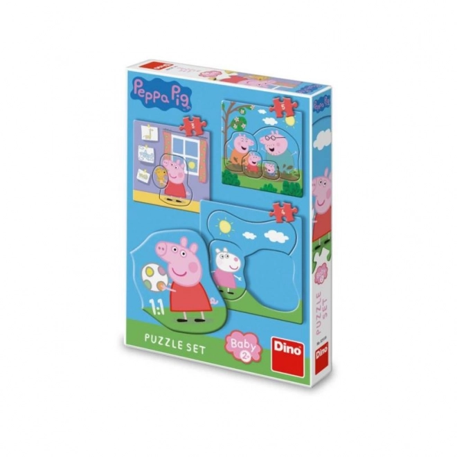 Puzzle DINO Baby Peppa Pig și Familia 3 în 1