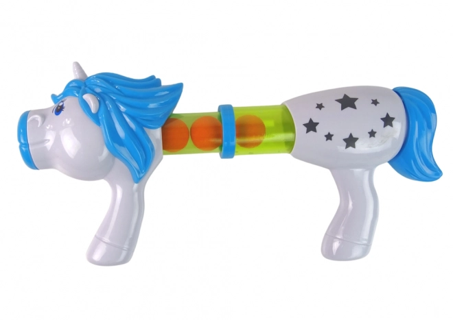 Pistol unicorn albastru pentru bile moi