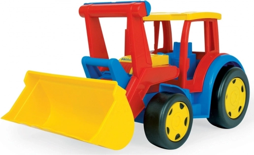 Gigant tractor pentru copii cu încărcător roșu‑galben 60 cm