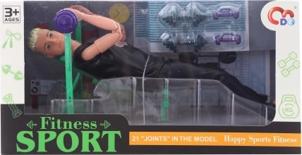 Păpușă Articulată Fitness Cu Accesorii