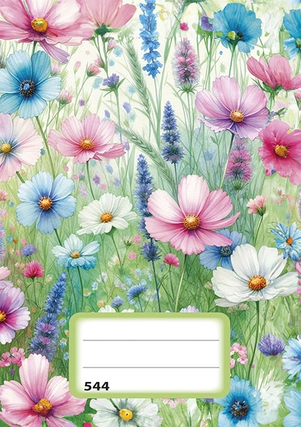Caiet A5 dictando cu motiv floral, 40 de file
