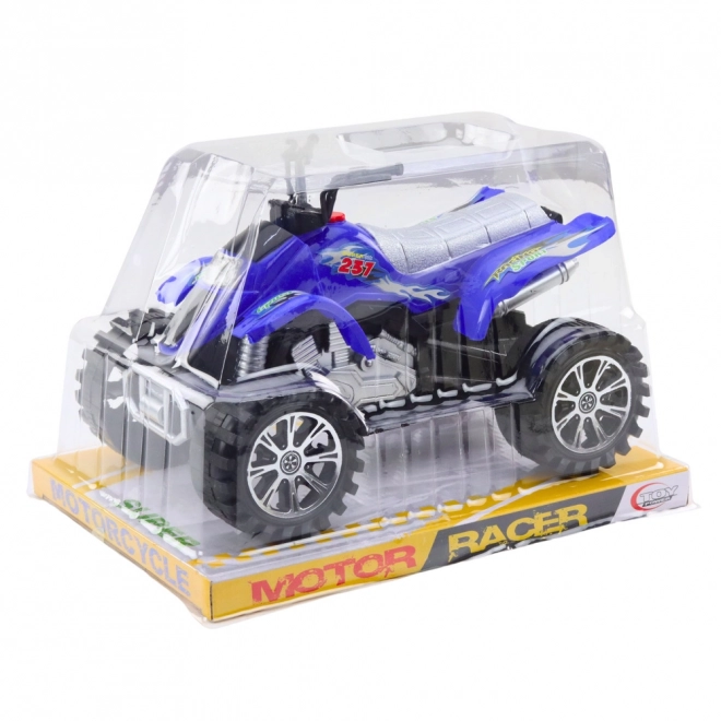 Quad teren off-road cu tracțiune, roți cu profil albastru