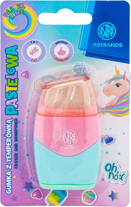 Ascuțitoare pastel cu radieră 2-în-1 ASTRA