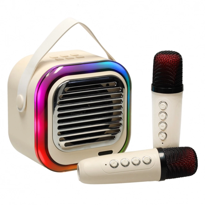 Sistem karaoke cu boxă Bluetooth crem