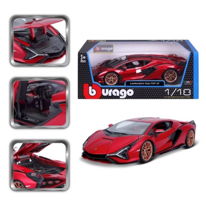 Lamborghini Sián FKP 37 Red de la Bburago la scară de 1:18