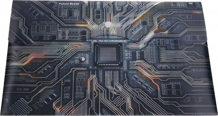 Design „Future Ready” cu motiv de placă de bază